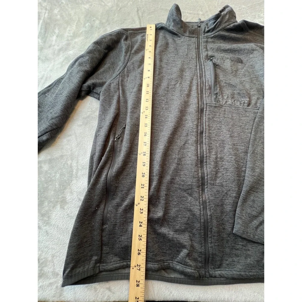 The North Face Full Zip Fleece Jacket Mens XXL Gray Heather Mock Neck Pocket
